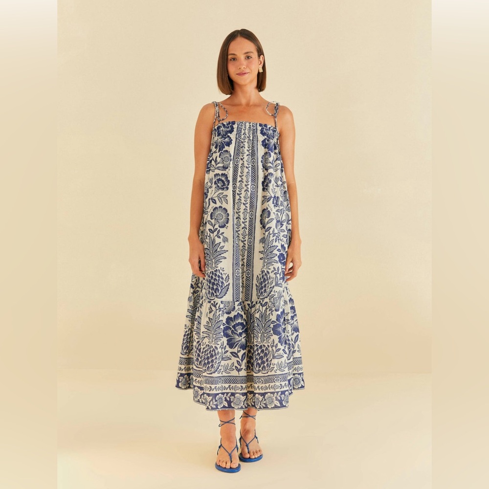 Farm Rio Blue Pineapple Maxi Dress